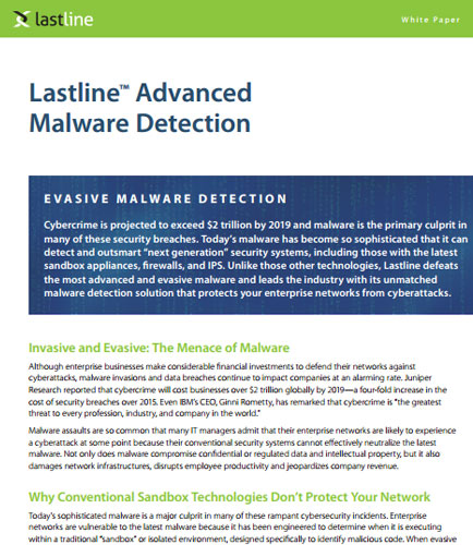 Lastline Advanced Malware Detection